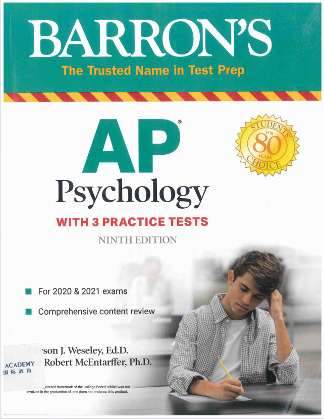 AP心理学教材下载《Barron's AP Psychology: With 3 Practice Tests (9th Edition)》