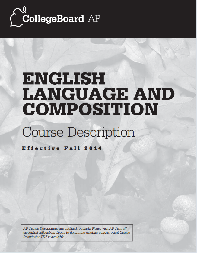 AP英语语言与写作教材下载《AP English Language and Composition Course Description》