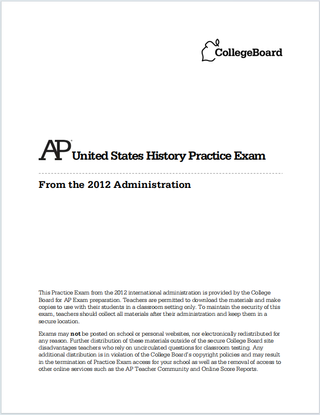 AP美国历史真题下载《AP United States History Practice Exam》