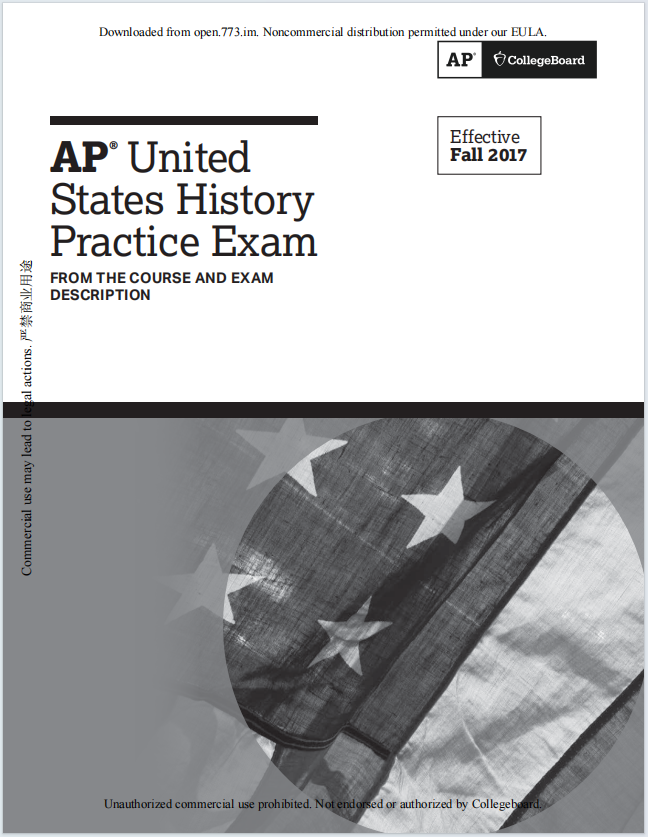 AP美国历史真题下载《AP United States History Practice Exam, Effective Fall 2017》