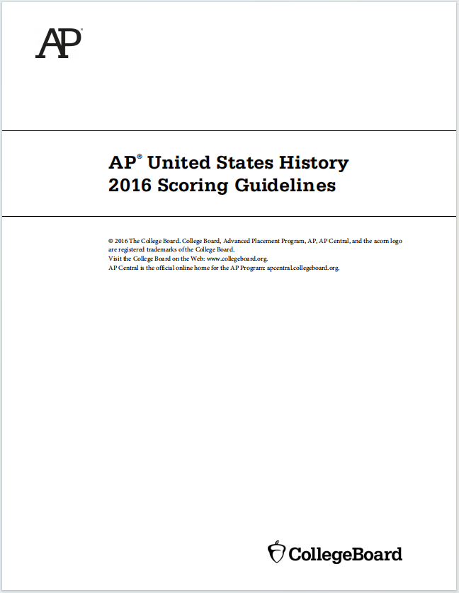AP美国历史真题下载《AP United States History 2016 Scoring Guidelines》