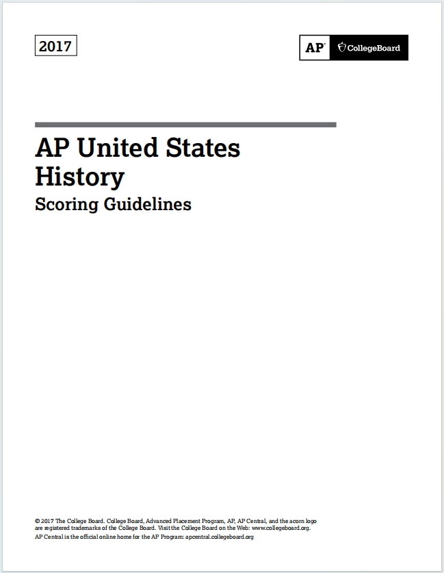AP美国历史真题下载《AP United States History 2017 Scoring Guidelines》