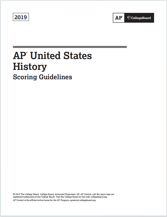 AP美国历史真题下载《AP United States History 2019 Scoring Guidelines》