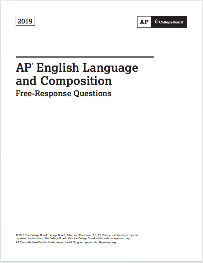 AP英语语言与写作真题下载《AP English Language and Composition 2019 Free-Response Questions》