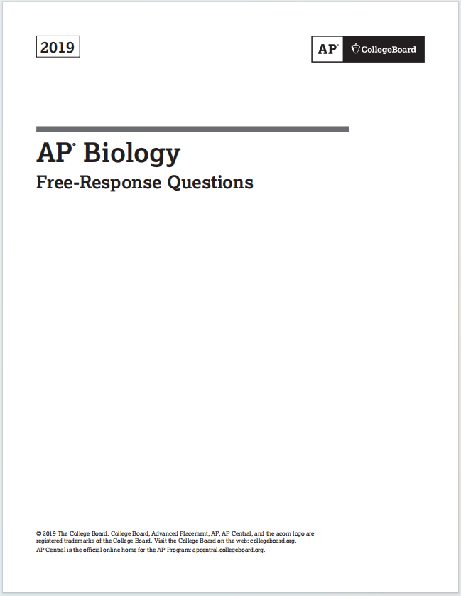 AP生物2019年真题下载《AP Biology 2019 Free-Response Questions》