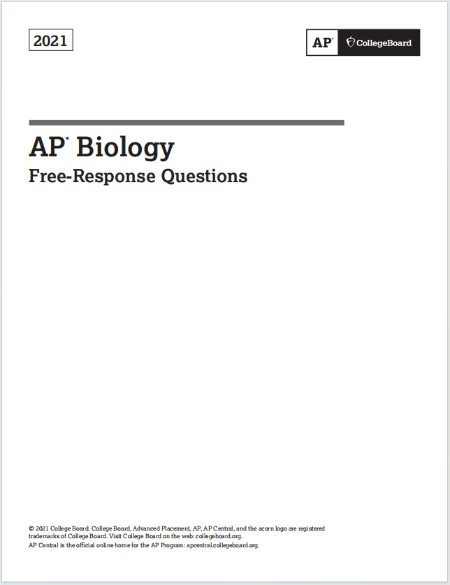 AP生物2021年真题下载《AP Biology 2021 Free-Response Questions》