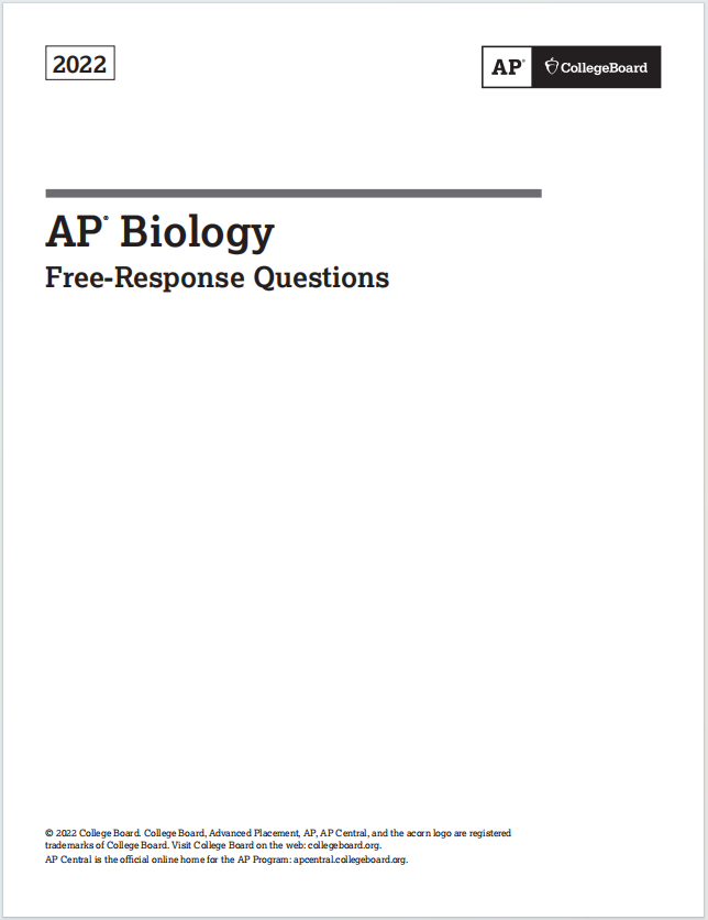 AP生物2022年真题下载《AP Biology 2022 Free-Response Questions》