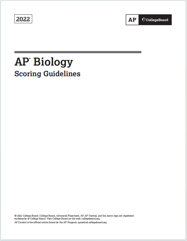 AP生物2022年真题下载《AP Biology 2022 Scoring Guidelines》